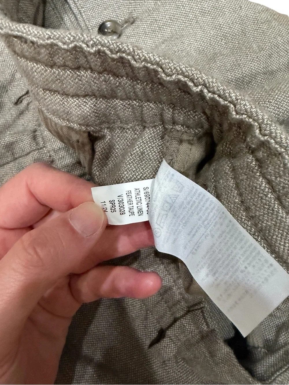 🌿 Banana Republic Men's Athletic Fit Linen Blend Pants‎ Feather Taupe 36x29